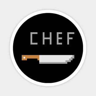 Pixelated Chef Knife with "Chef" Magnet